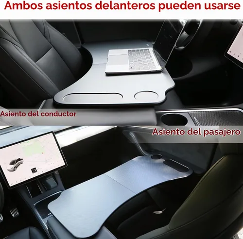 Vista 5 de Bandeja de alimentos para Tesla Model Y 3 para computadora portátil, mesa plegable para el coche, para comer, viaje, bandeja multiusos