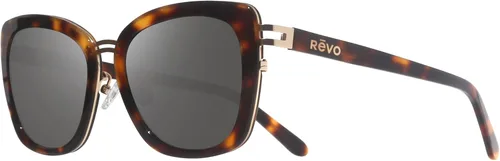 Vista 10 de Revo Gafas de sol Eva: lente polarizada con montura ojo de gato con detalles de acero inoxidable Marco negro con lente de accionamiento