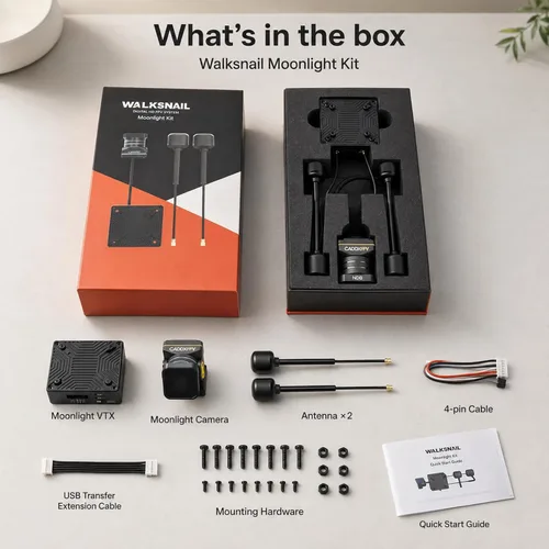 Vista 9 de CADDXFPV Walksnail Moonlight Kit – Unidad de aire Pro para dron FPV con sensor Starlight, sistema de transmisión digital, antenas duales, baja