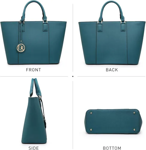 Vista 3 de DASEIN - Bolsa de mano para mujer bolsa tipo bandolera asa superior bolsa plana para trabajar