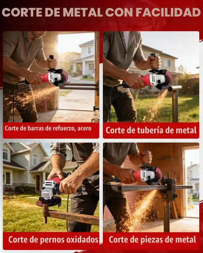 Vista 3 de AVID POWER Amoladora angular de 7.5 amperios y 4-1/2 pulgadas, herramientas eléctricas con muelas, ruedas de corte, disco de solapa y mango auxiliar