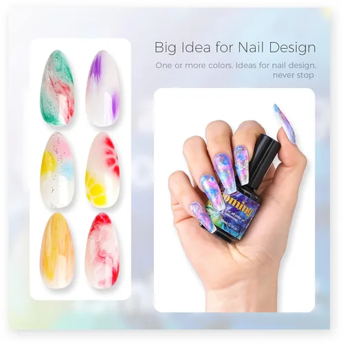 Vista 2 de BURANO Esmalte de uñas en gel Blooming de 0.5 onzas, efecto floreciente transparente (2 botellas)