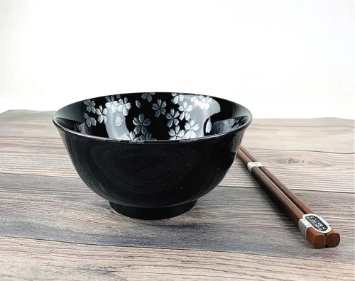 Vista 8 de JapanBargain 4689 - Juego de 2 cuencos y palillos de porcelana japonesa, cuencos de arroz y tazones de sopa, caja de regalo, fabricado en Japón