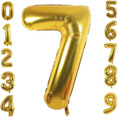 Vista 8 de Globos de papel de aluminio dorado (número 1, 40 pulgadas)