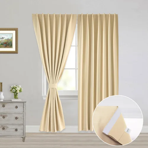 Vista 30 de Muamar Cortinas opacas sin taladro, paneles de cortina para ventana fáciles de instalar, juego de 2 paneles de cortinas portátiles para dormitorio