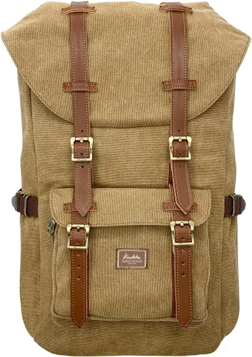 Vista 31 de KAUKKO Mochila de viaje para laptop, mochila al aire libre, mochila causal para 15.6 pulgadas (nailon negro)