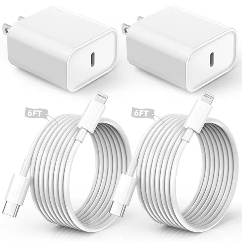Vista 12 de Paquete de 2 cargadores rápidos para iPhone, cargador tipo C, carga rápida, suministro de energía, bloque de carga rápida, enchufe de viaje con 2
