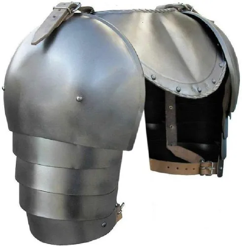 Vista 4 de Sangamsteelcraft Juego de espaulders de hierro medieval hombros cruzados vikingos armadura