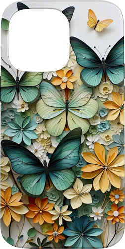 Vista 21 de iPhone 16 mariposa estética mariposas verdes naturaleza acuarela caso
