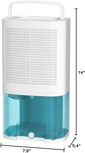 Vista 7 de Deshumidificador pequeño de 68 onzas (2000ml) con manguera de drenaje para hasta 650 pies cuadrados, mini aire portátil ultra silencioso