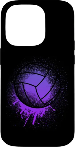 Vista 16 de iPhone 15 Jugador de Voleibol Deporte Niñas Mujeres Bday Purple Beach Team Case