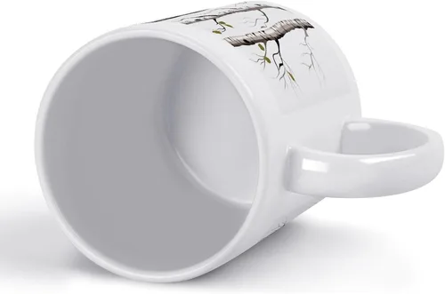 Vista 4 de Birch Tree Coffee Cup Ceramic, Sublimation Mugs with Large Handle for Tea, Personalized Machine Washable Drinking Mug for Buffets, Home, And