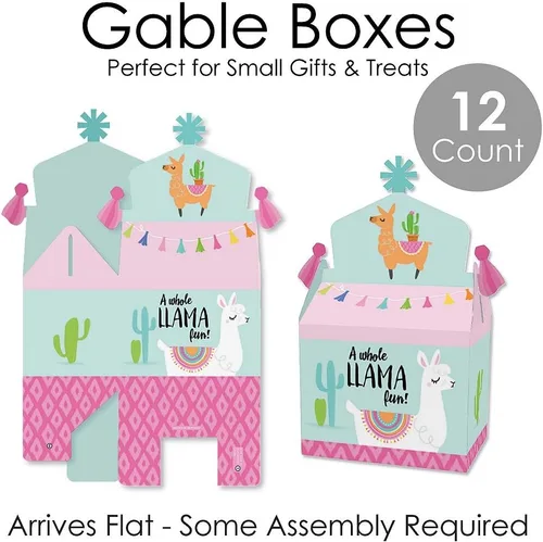 Vista 5 de Big Dot of Happiness Whole Llama Fun – Caja de regalo para fiestas – Fiesta de llamas, baby shower o fiesta de cumpleaños, cajas de golosinas