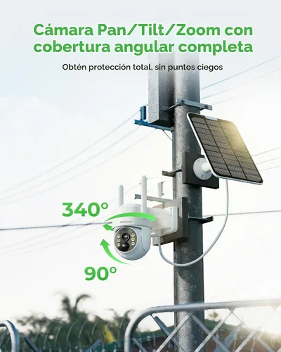 Vista 5 de CAMCAMP Solar Security Cameras Outdoor Wireless with 10" Monitor, 2 Cam Kit