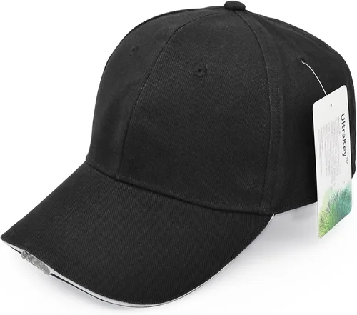 Vista 5 de Hands Free Rechargeable LED Baseball Cap Hat for Outdoor Hip Hop Party Holiday negro (Rechargeable Black)