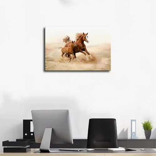 Vista 3 de Fyzuf Póster de caballo salvaje con retrato moderno de animales, póster de lienzo para decoración de dormitorio, paisaje deportivo, oficina
