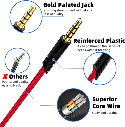 Vista 4 de Cable de repuesto A40 de silencio en línea, cable de audio para auriculares Astro A40TRA40A10, Xbox one, controlador PS4, PC, la mayoría