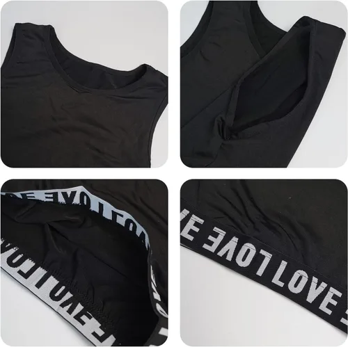 Vista 7 de LOLANTA Disfraces de baile de lentejuelas para niñas, pantalones cortos de malla con camiseta sin mangas, trajes de baile hip hop para niños