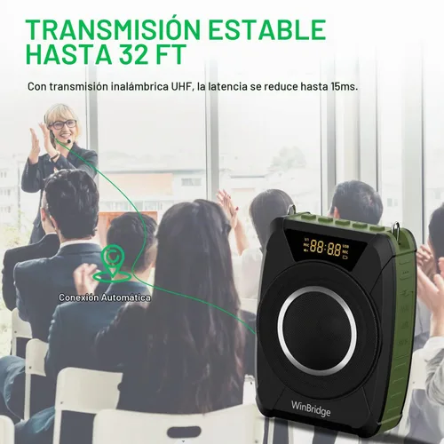 Vista 6 de Amplificador de voz impermeable con micrófono inalámbrico M801 20W