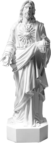 Vista 2 de Estatua de Cristo de oración del Señor de 12.7 pulgadas, decoración cristiana del Sagrado Corazón de Jesús, decoración para el hogar, regalo católico
