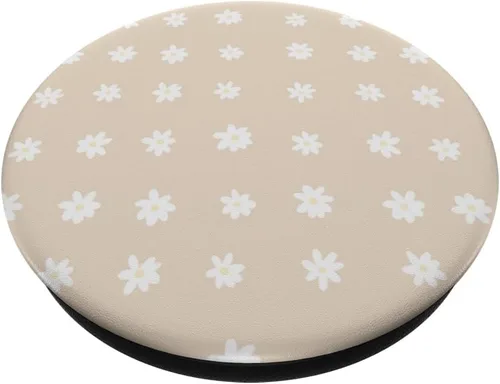 Vista 2 de Boho Neutral Beige Verano Margaritas PopSockets PopGrip intercambiable