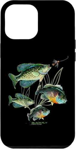 Vista 26 de Crappie Bluegill Fishing Phone Covers Black Fly Case for iPhone 17