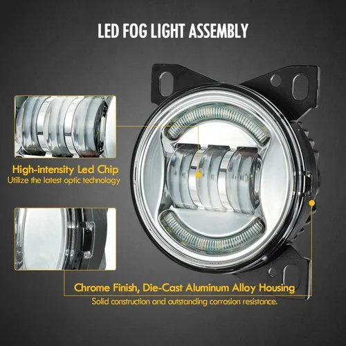 Vista 2 de Kit de ensamblaje de luces antiniebla LED de 12V Partsam para Peterbilt 579 587, Kenworth T660 Lámpara de conducción para parachoques delantero