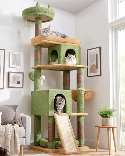 Vista 13 de Globlazer Árboles para Gatos de Servicio Pesado para Gatos Grandes, Árbol para Gatos Maine Coon Resistente de 72 pulgadas para Gatos Grandes de 20+