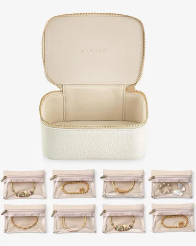Vista 27 de VLANDO - Bolsa de viaje para joyería, 12 bolsas de terciopelo con A.12 PCS transparente