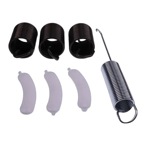 Vista 3 de IEQFUE Kit de lavadora 3 resortes de suspensión WP63907 y 1 resorte de suspensión de bañera W10250667 y 3 almohadillas de desgaste de bañera 285744
