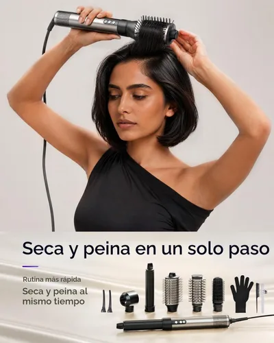 Vista 5 de 7MAGIC 6 en 1 Multi Hair Styler & Cepillo Secador de Pelo de Alta Velocidad Plateado