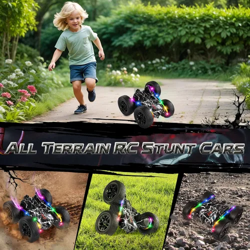 Vista 5 de Terucle Coches RC Juguetes para Niños Coche de Control Remoto 2.4 GHz Negro Juguetes para Niños de 5-7 Años Juguetes Nuevos Actualizados con Luces
