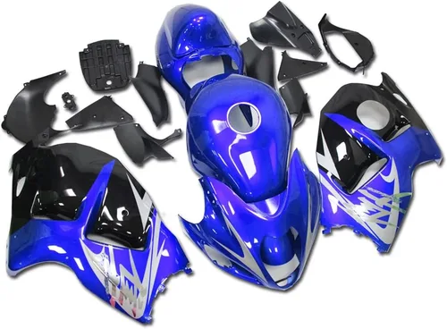 Vista 32 de Carenado completo azul mate para Suzuki 1997-2007 GSXR 1300 Hayabusa Gen1 inyección ABS plásticos posventa carrocería kit de carrocería 1998 1999