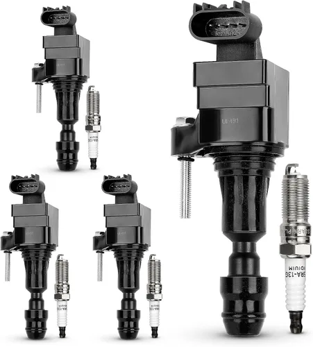 Vista 38 de Bobina de encendido UF230 y bujía doble de iridio 4504 para Toyota Tundra Sequoia LandCruiser 4Runner/Lexus GS430 GX470 LS430 LX470 LX570 SC430 V8.