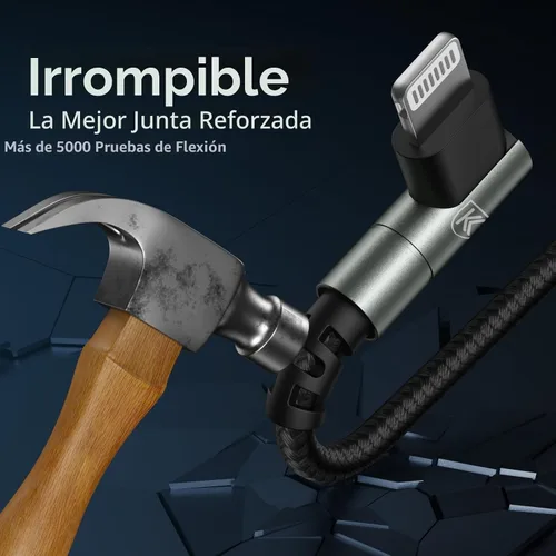 Vista 4 de Cargador de iPhone de 90 grados de 6 pies, [certificado Apple MFi], paquete de 3 cables de carga rápida, cable Lightning USB trenzado de nailon