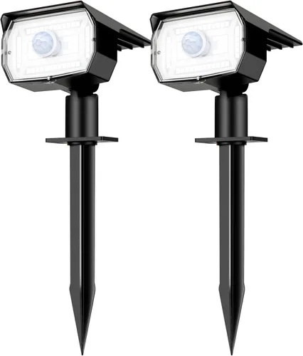Vista 14 de nipify 1 paquete de luces solares para exteriores, impermeables, con sensor de movimiento, luces de punto con 3 modos, luces solares 2 en 1