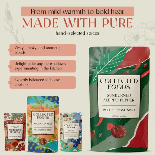 Vista 4 de Set de regalo de especias veganas, colección gourmet de condimentos de chefs de NYC Incluye Za’atar, polvo Umami, mezcla toscana, especia Harissa