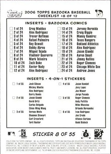 Vista 2 de 2006 Bazooka 4 on 1 Stickers #8 Andruw Sheff Drew Vlad MLB Baseball Trading Card