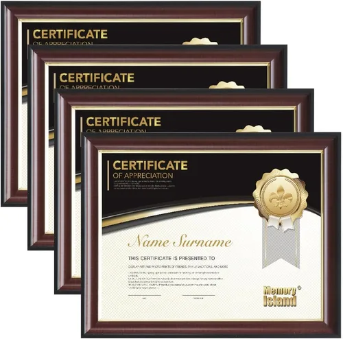 Vista 9 de Memory Island Marcos para documentos de 8.5 x 11, juego de 4 marcos de certificados para pared o mesa, marcos de diploma para premio de grado