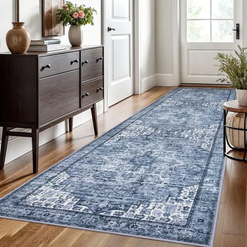 Vista 86 de SIILOOM Alfombra lavable de 2 x 3 pies, alfombra suave color taupe ceniza para entrada, tapete antideslizante para puerta de interior, tapete