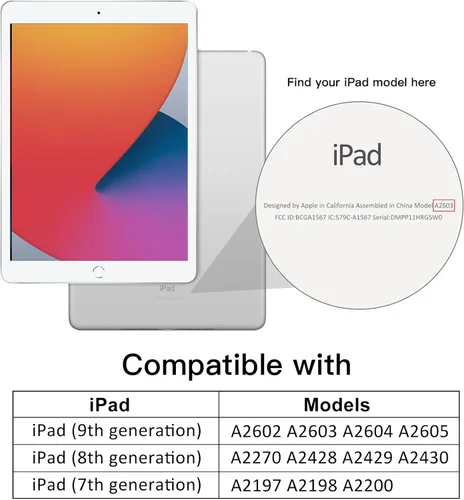 Vista 2 de JETech Funda para iPad de 10.2 pulgadas (9ª/8ª/7ª generación, 2021/2020/2019) con soporte para lápices, carcasa trasera transparente, soporte