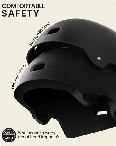 Vista 2 de OutdoorMaster - Casco de patineta y ciclismo, dos forros extraíbles, ventilación, para varios deportes, scooter, patinaje en línea, patinaje