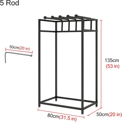 Vista 2 de Toalleros de lujo para baño/piscina/ducha/hotel, soporte de exhibición de metal comercial para manta/colcha/bufanda, barra colgante giratoria Negro
