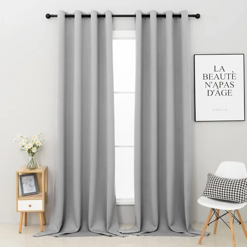 Vista 21 de Pickluc - Paneles de cortinas opacas con ojales, cortinas para bloquear la luz para el dormitorio, aisladas térmicamente, reducción de ruido