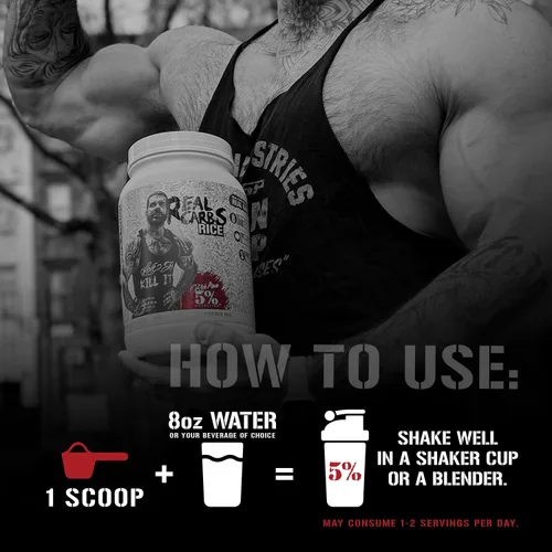 Vista 6 de 5% Nutrition Rich Piana - Arroz de carbohidratos reales con carbohidratos complejos alimenticios reales, energía glucémica baja de larga duración