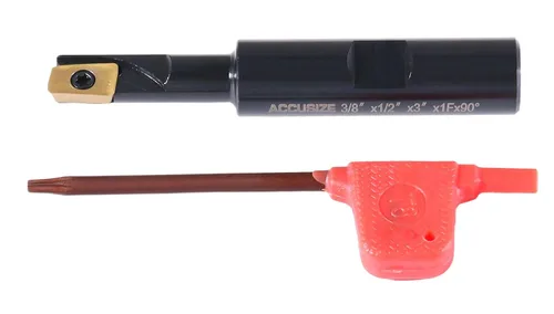Vista 21 de Accusize Industrial Tools Molino de extremo indexable de hombro cuadrado de 90 grados de 1/2 '' con insertos de carburo Apkt11T3, 0056-0913