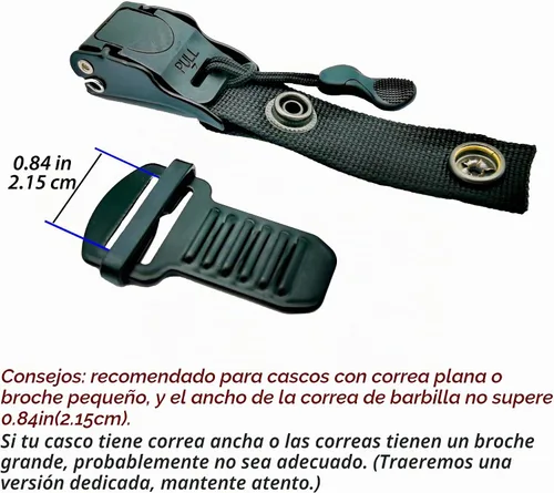 Vista 7 de Kit de hebilla de liberación rápida para casco, adaptador de correa de barbilla para casco de metal, compatible con casco clásico de anillos en D