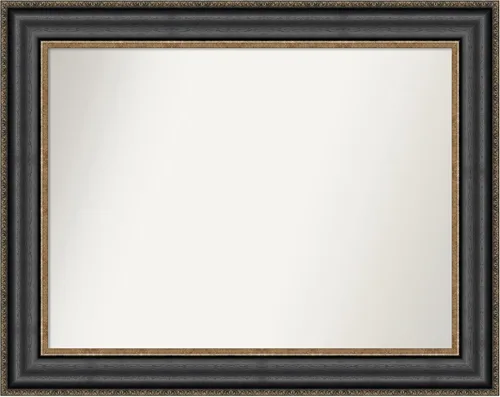 Vista 250 de Amanti Art Espejo personalizado, espejo de baño negro puente, espejo de pared o espejo de tocador de baño sobre el fregadero (26 x 26 pulgadas)
