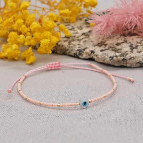 Vista 5 de Zboro 47524 - Pulseras finas con cuentas para mujer accesorios de cuentas joyería pulsera de mal de ojo de la suerte