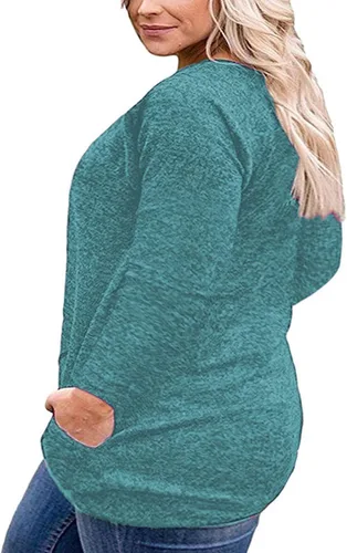 Vista 2 de VISLILY Blusa casual de manga larga con botones y bolsillos para mujer